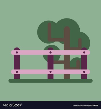 Flat icon fenced tree vector image