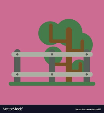 Flat icon fenced tree vector image