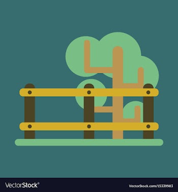 Flat icon fenced tree vector image