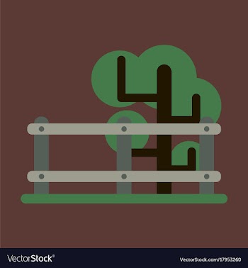 Flat icon fenced tree vector image