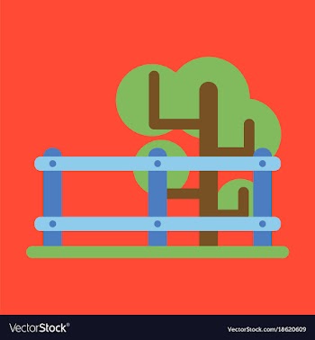 Flat icon fenced tree vector image