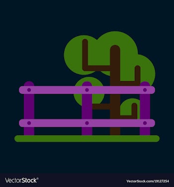 Flat icon fenced tree vector image