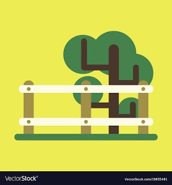 Flat icon fenced tree vector image