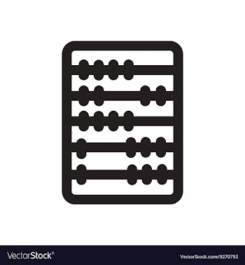 Flat icon in black and white abacus vector image