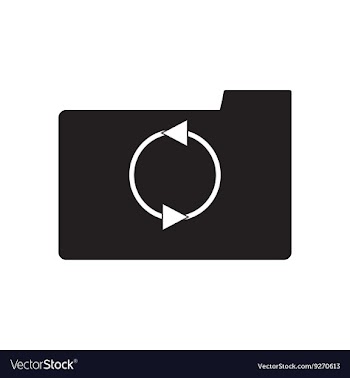Flat icon in black and white arrow folder vector image