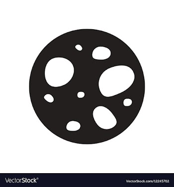 Flat icon in black and white asteroid vector image