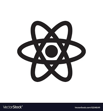 Flat icon in black and white atom vector image