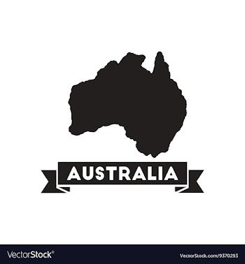Flat icon in black and white Australia map vector image