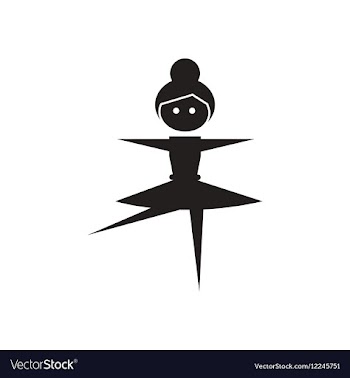 Flat icon in black and white ballerina vector image