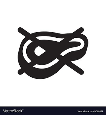 Flat icon in black and white ban on meat vector image