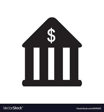 Flat icon in black and white bank vector image