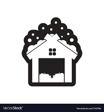 Flat icon in black and white barn vector image