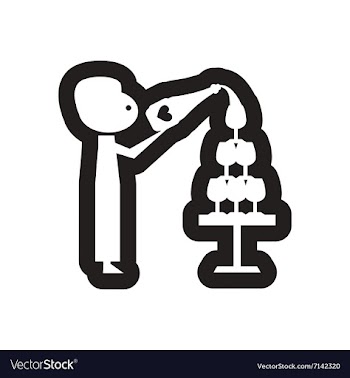 Flat icon in black and white Bartender vector image