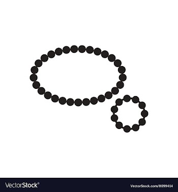 Flat icon in black and white beads bracelet vector image