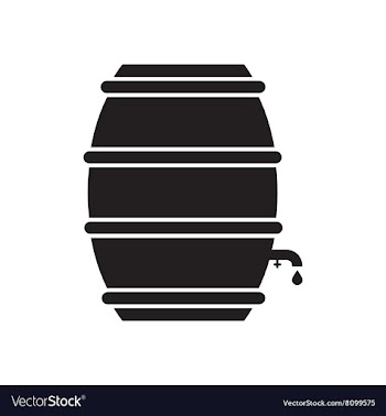 Flat icon in black and white beer keg vector image