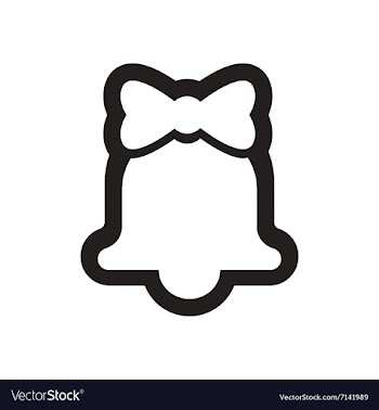 Flat icon in black and white bell vector image