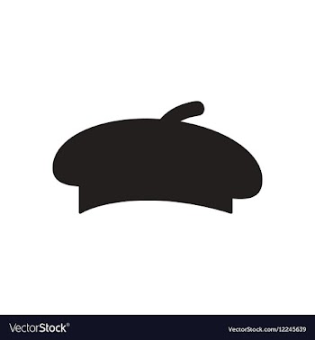Flat icon in black and white beret vector image