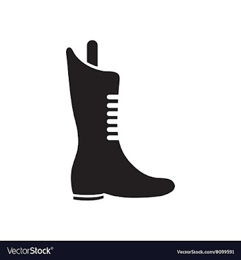 Flat icon in black and white boot vector image