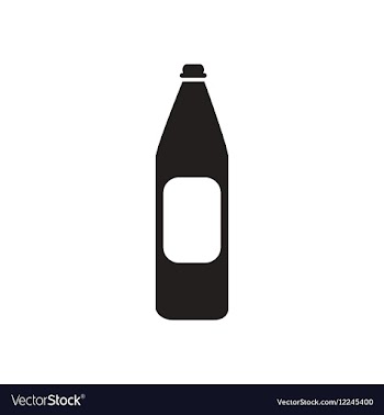 Flat icon in black and white bottle of water vector image