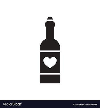 Flat icon in black and white bottle of wine vector image