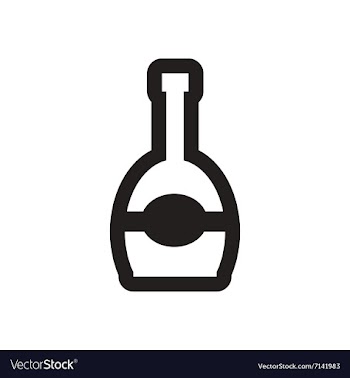 Flat icon in black and white bottle vector image