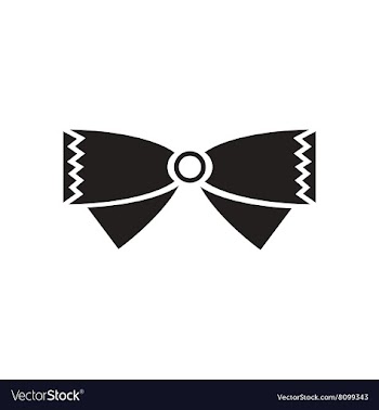 Flat icon in black and white bow tie vector image