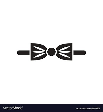 Flat icon in black and white bow tie vector image