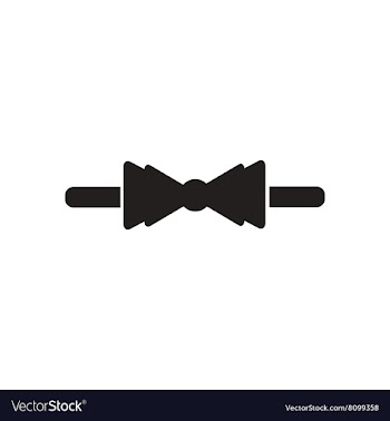 Flat icon in black and white bow tie vector image