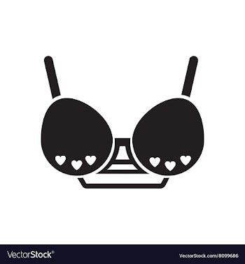 Flat icon in black and white bra vector image