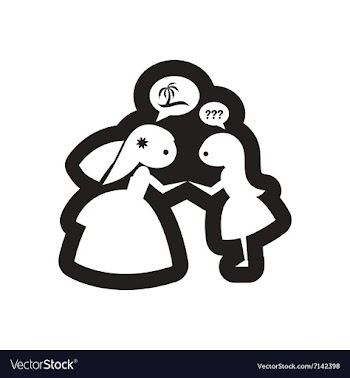 Flat icon in black and white bride friend vector image