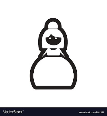 Flat icon in black and white bride vector image