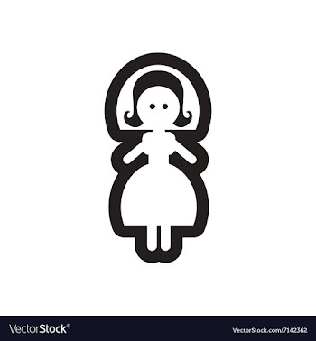 Flat icon in black and white bride vector image