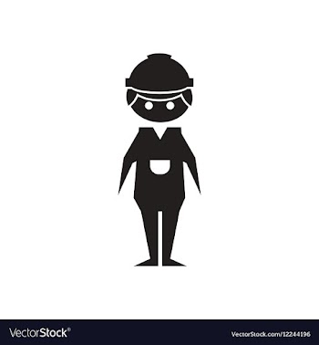 Flat icon in black and white builder vector image