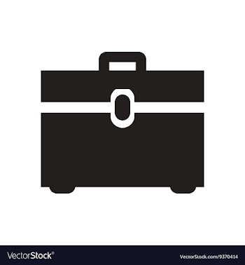 Flat icon in black and white business bag vector image