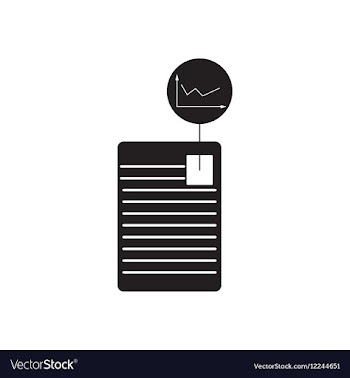 Flat icon in black and white business document vector image