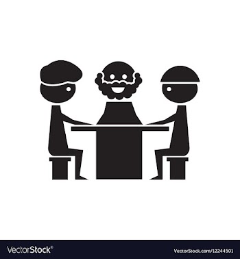 Flat icon in black and white business meeting vector image