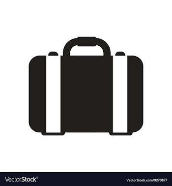 Flat icon in black and white business suitcase vector image