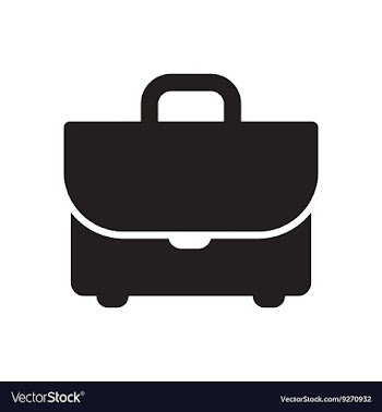 Flat icon in black and white business suitcase vector image