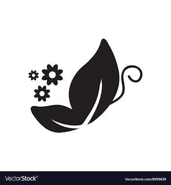 Flat icon in black and white butterfly vector image