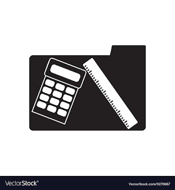 Flat icon in black and white Calculator line vector image