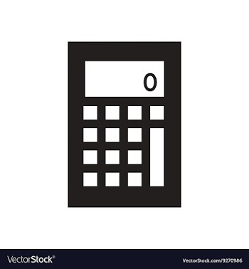 Flat icon in black and white calculator vector image