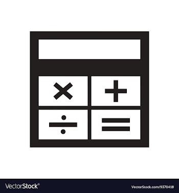 Flat icon in black and white calculator vector image