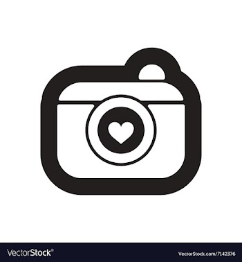 Flat icon in black and white camera vector image
