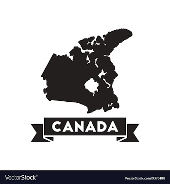 Flat icon in black and white Canada map vector image
