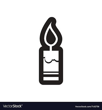 Flat icon in black and white candle vector image