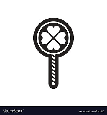 Flat icon in black and white candy heart vector image