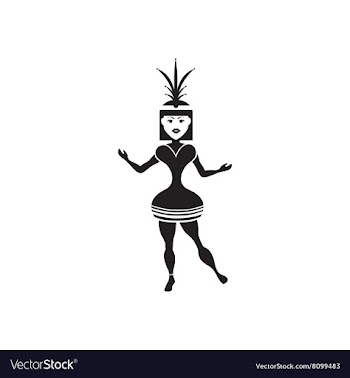 Flat icon in black and white carnival dancer vector image