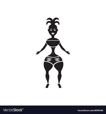 Flat icon in black and white carnival dancer vector image