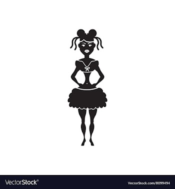 Flat icon in black and white carnival dancer vector image