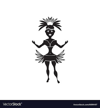 Flat icon in black and white carnival dancer vector image